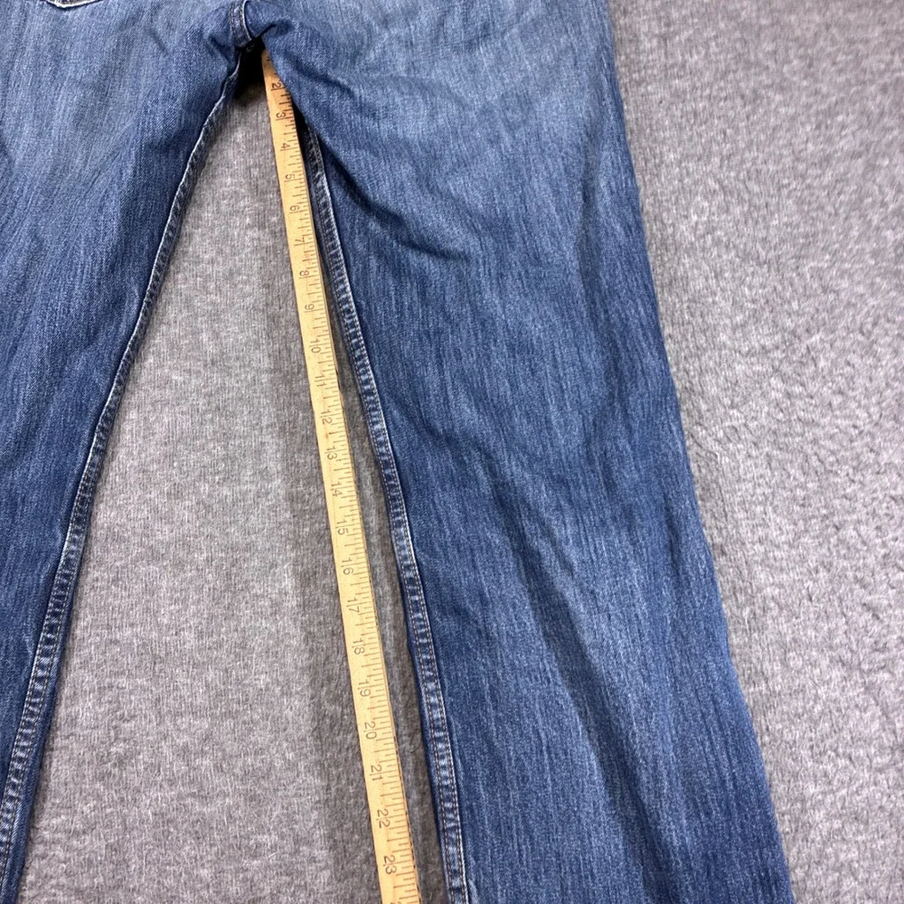 Levi's 514 Straight Leg Jeans Mens 34x32 Blue Distressed Denim